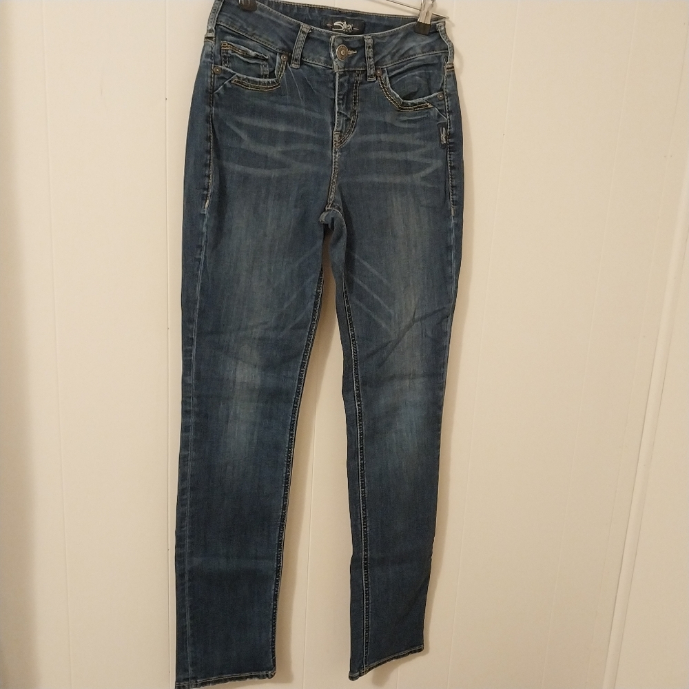 Silver AVERY STRAIGHT W26/L32 Women's Jeans.